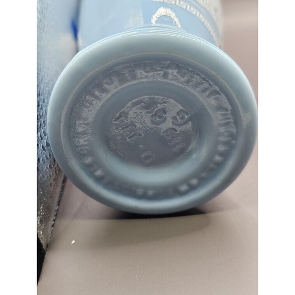 Vintage 1961 Jim Beam Blue Milk Glass Greek Chariots Bottle Empty Decanter - Picture 11 of 13